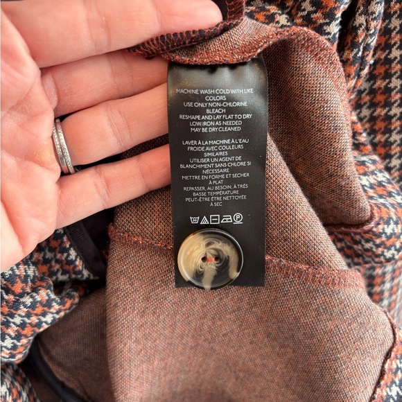 Maeve by Anthropologie Asymmetrical Houndstooth Blazer Jacket Size XS - Picture 3 of 10